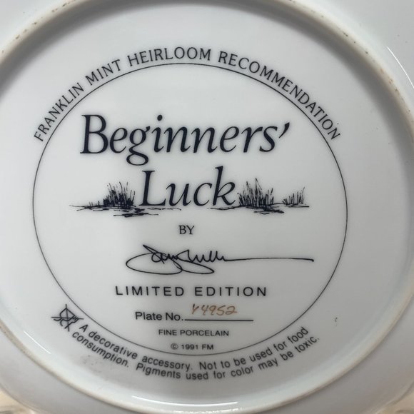 Franklin Mint Heirloom Collection Labrador Collectors Plate "Beginners Luck" - Picture 3 of 4